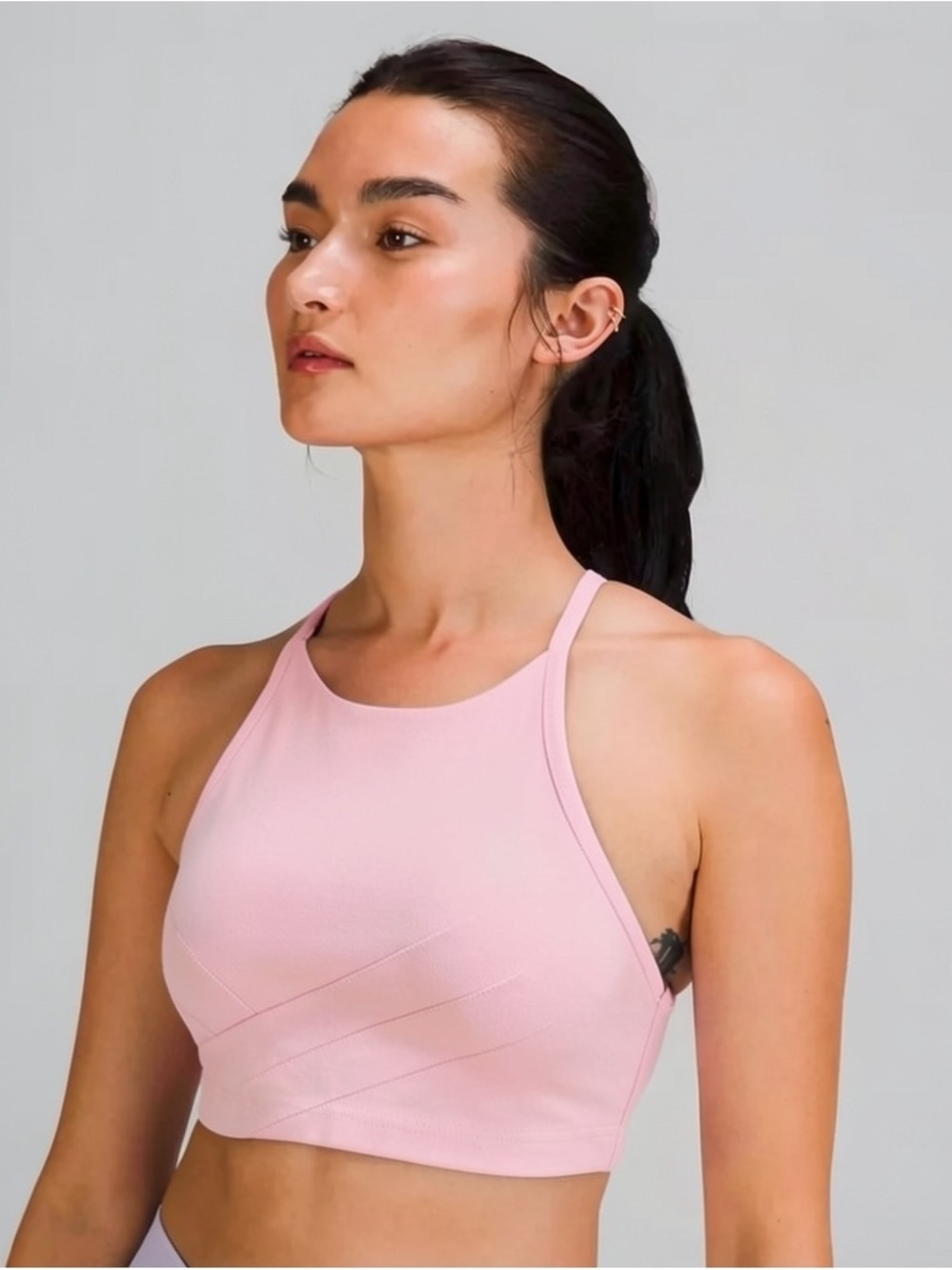 Lululemon Flow Y Wrap-Front High-Neck Bra – Meadowsweet Pink – Size 4 – NWT